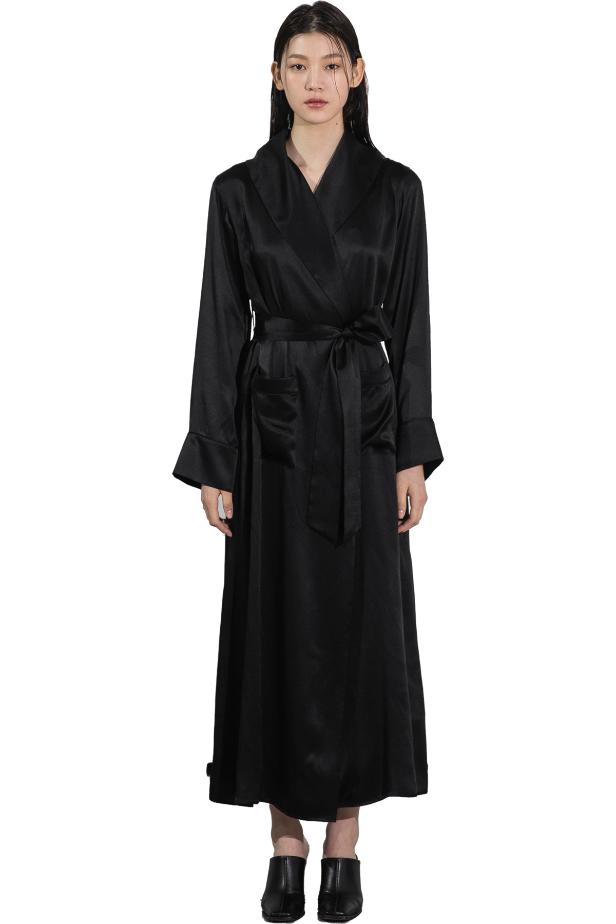 Black Satin Nightgown